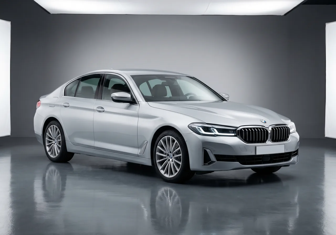 The same silver BMW 5 Series fully reconditioned and ready for hand-off